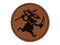 Dungeon Goblin Spear Dagger Round Iron-On Engraved Faux Leather Patch Applique - 2.5"